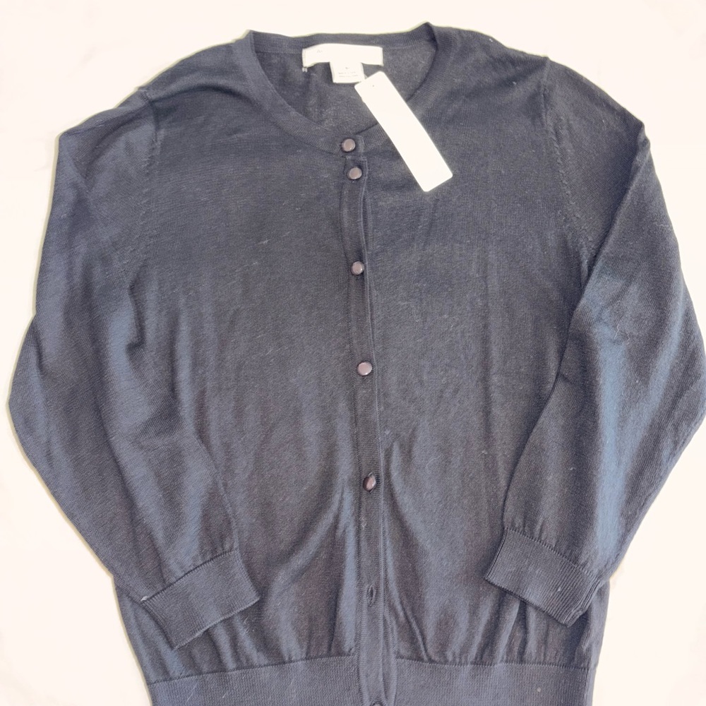 August Silk Men's Dark Gray Cardigan Sweater